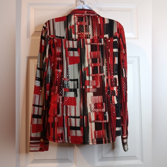 BUNDLE SAVE Wren London Multicolored Button Down Jacket Sequins Reds NWT Siz… - Picture 2 of 9